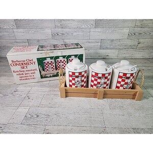 Vintage Westwood French Chefs Condiment Set BBQ Taiwan 1983 Tray & Original Box